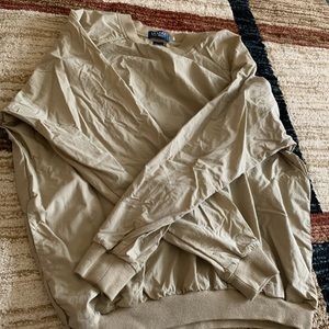 Beige active sportswear crewneck